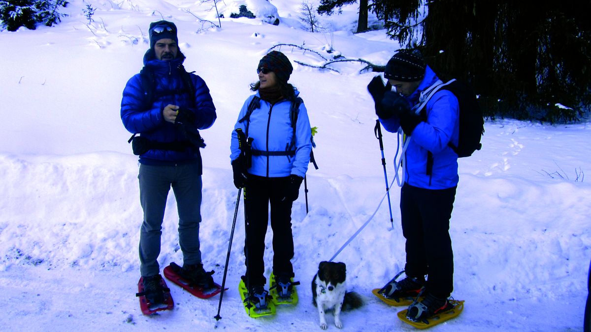 Unser Team am Start der Schneeschuhwanderung