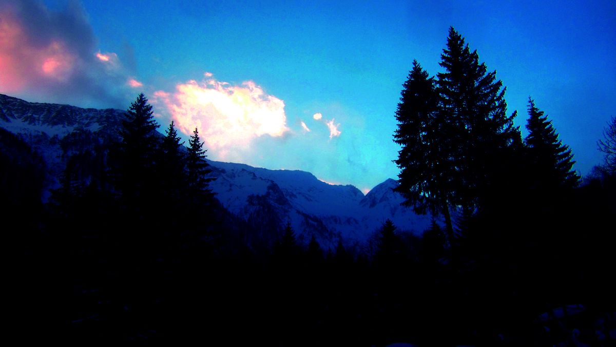 Berge am Abend um Mallnitz
